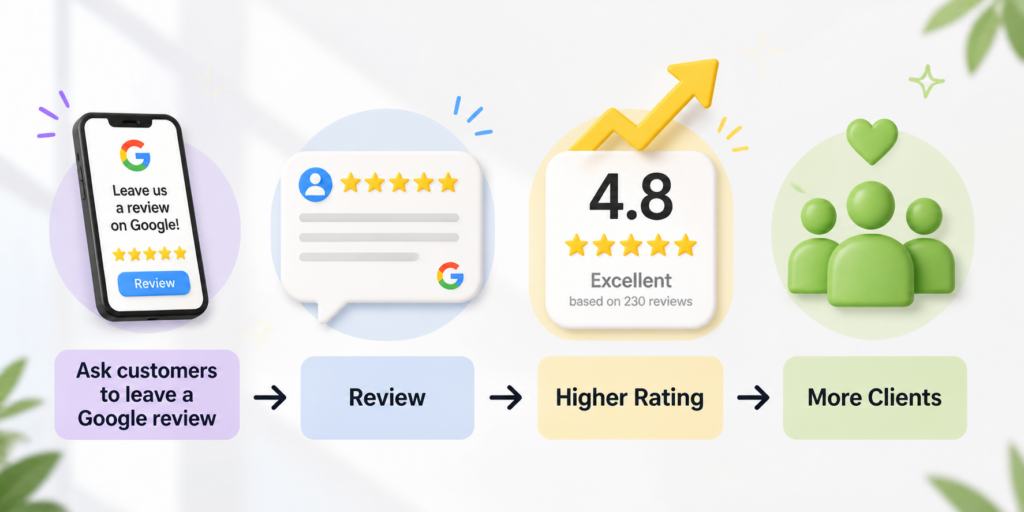 Ask customers to leave a Google review