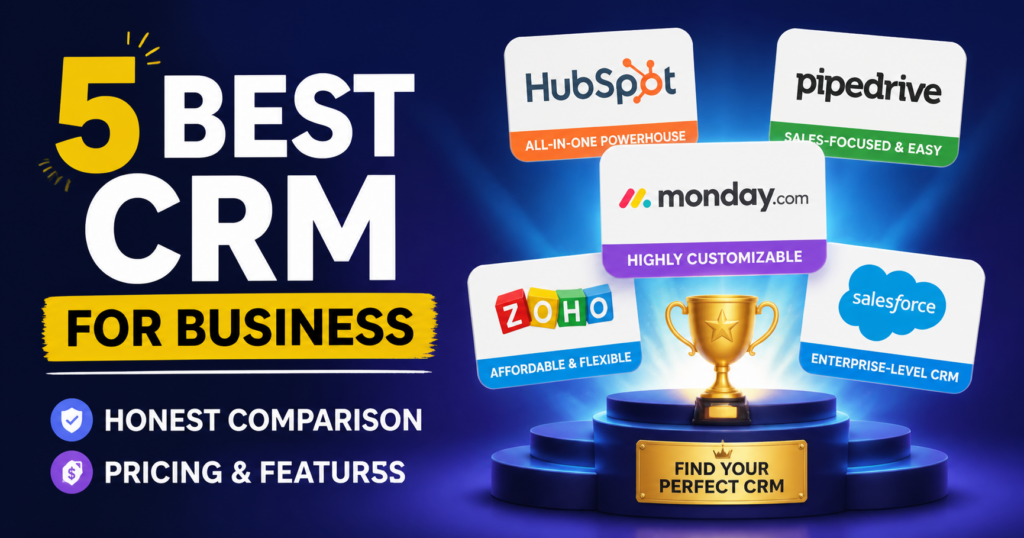 5 Best CRM for Business: Honest Comparison, Pricing & Features 5 Best CRM for Business: Honest Comparison, Pricing & Features